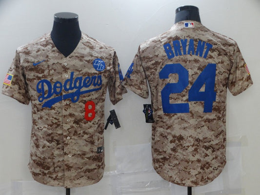 Men's Los Angeles Dodgers Kris Bryant #8-24 Camouflage Replica Baseball Jersey
