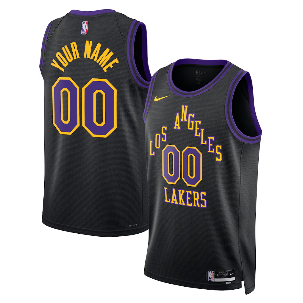 Los Angeles Lakers Nike Black 2025/26 City Edition Swingman Custom Jersey