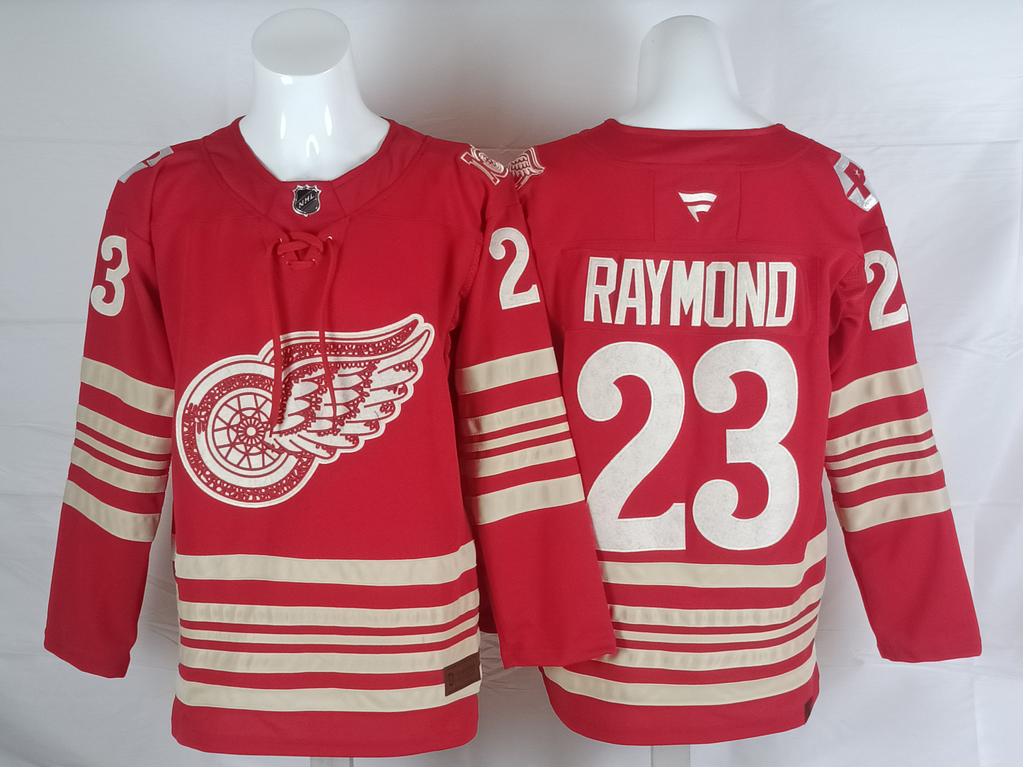 Men's Detroit Red Wings Lucas Raymond #23  Red Player Game Jersey