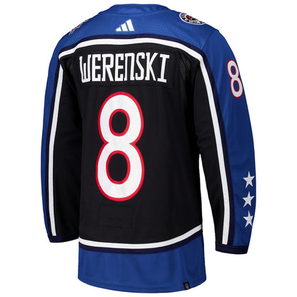 Zach Werenski Columbus Blue Jackets   Reverse Retro 2.0   Jersey - Black