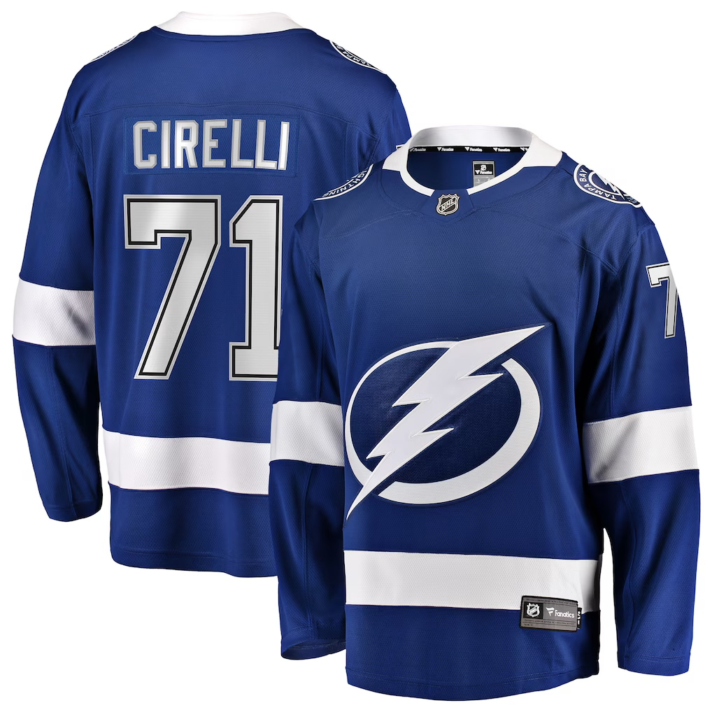 Men's Tampa Bay Lightning Anthony Cirelli #71 Blue Home Breakaway Player Jersey