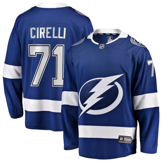 Men's Tampa Bay Lightning Anthony Cirelli #71 Blue Home Breakaway Player Jersey