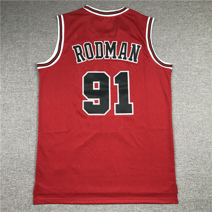Chicago Bulls Dennis Rodman #91 1997-98 Throwback — Embroidered