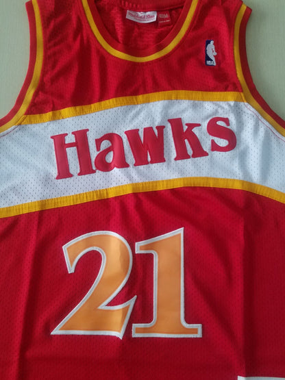 Men's Atlanta Hawks Dominique Wilkins 1986-87 Red Hardwood Classics Swingman Jersey