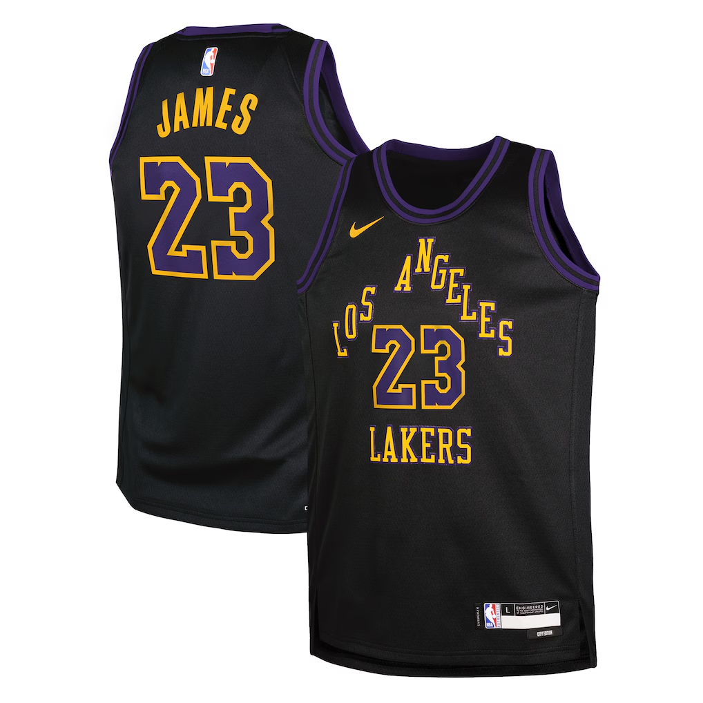 Youth Los Angeles Lakers LeBron James Nike Black 2025/26 City Edition Swingman Jersey
