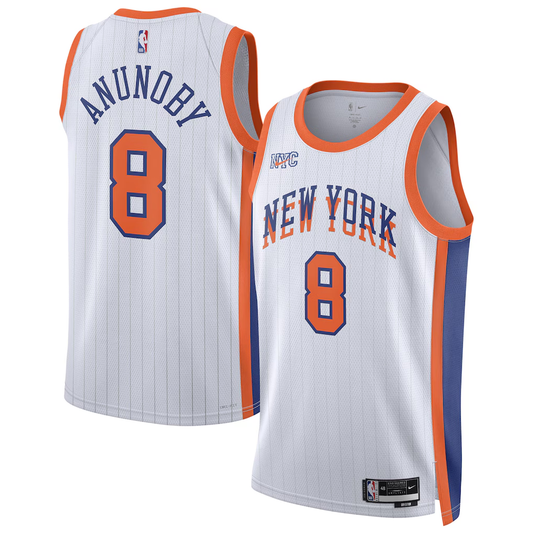 Unisex New York Knicks OG Anunoby White 2024/25 Swingman Jersey - City Edition