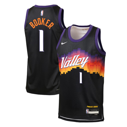 Youth Phoenix Suns Devin Booker Nike Black 2025/26 City Edition Swingman Jersey