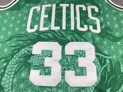 Boston Celtics Larry Bird #33 "Year of the Dragon" 1985-86 Throwback Jersey — Embroidered