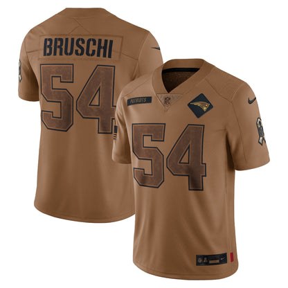 Tedy Bruschi New England Patriots Nike Salute To Service Retired   Limited Jersey - Brown