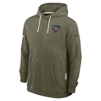 Men's Tennessee Titans Nike Olive 2025 Salute to Service Sideline Standard Issue Dri-FIT Hoodie