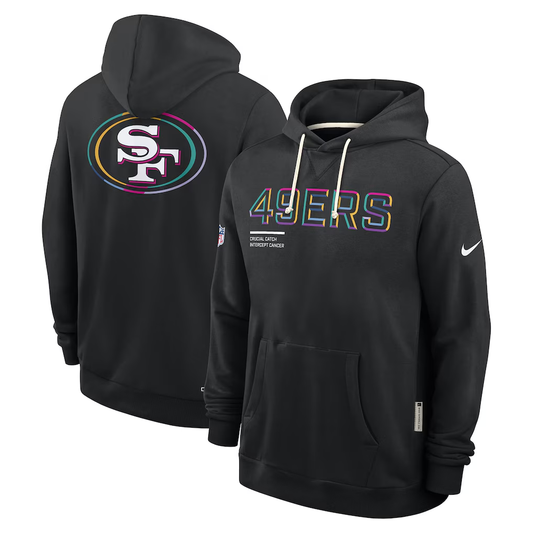 Men's San Francisco 49ers Nike Black 2025 NFL Crucial Catch Sideline Standard Issue Dri-FIT Hoodie