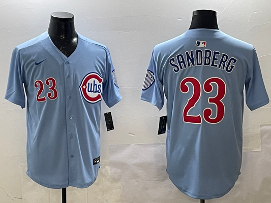 Men's Chicago Cubs Ryne Sandberg #23 Baby Blue 2nd Alternate Limited Player Jersey