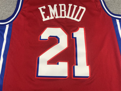 Joel Embiid Philadelphia 76ers Red Jersey