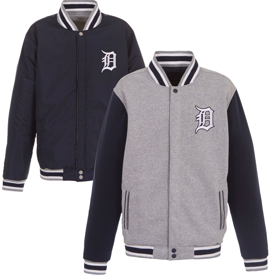 Men's Detroit Tigers JH Design Reversible Fleece Full-Snap Jacket
