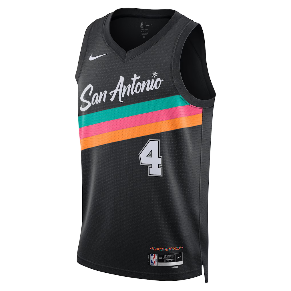 San Antonio Spurs De'Aaron Fox Nike Black 2025/26 Swingman Jersey - City Edition