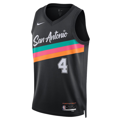 San Antonio Spurs De'Aaron Fox Nike Black 2025/26 Swingman Jersey - City Edition