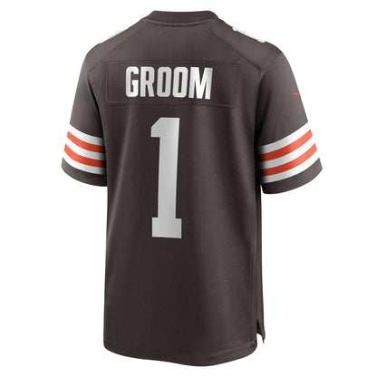 Number 1 Groom Cleveland Browns Nike Game Jersey - Brown