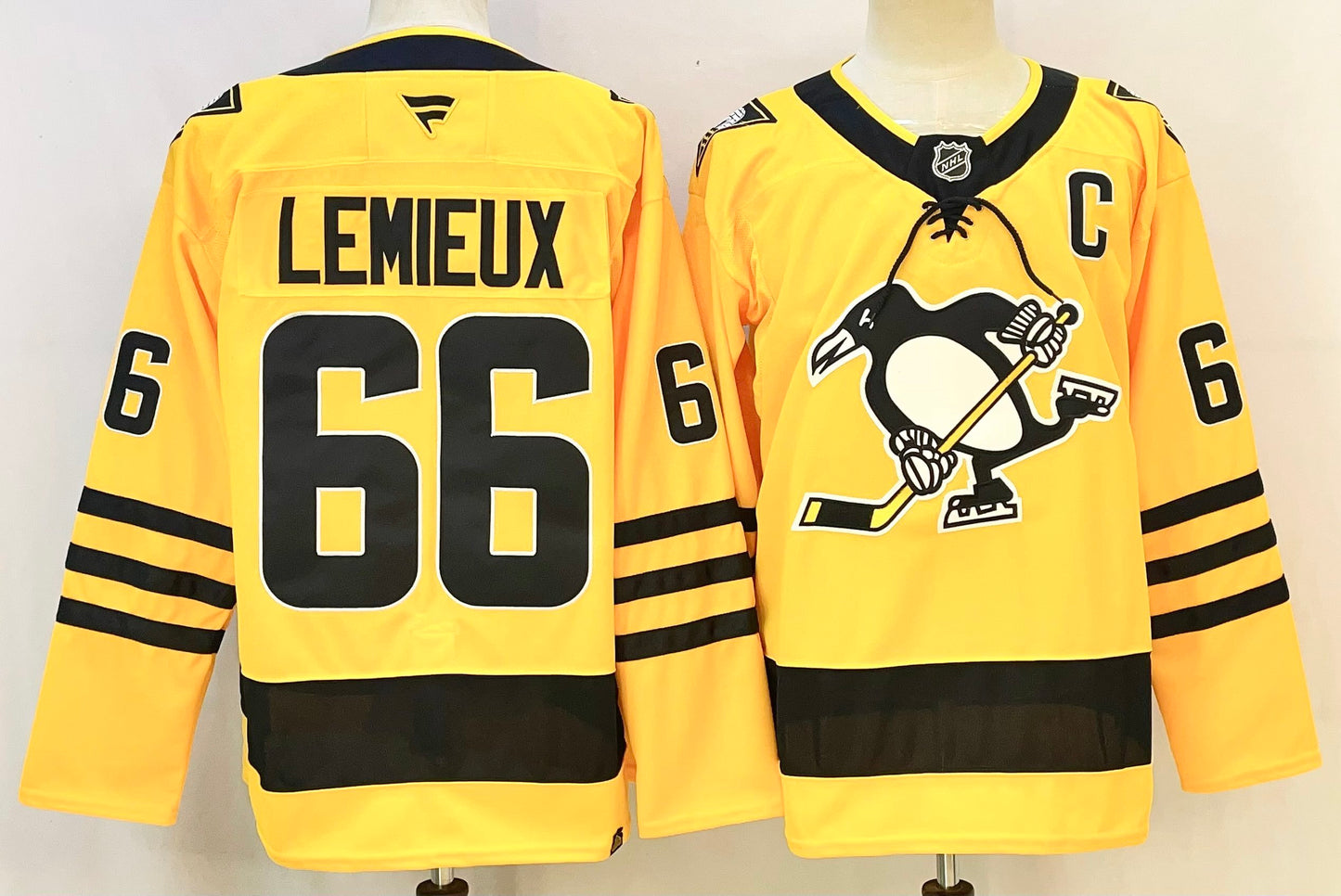 Men's Pittsburgh Penguins Mario Lemieux #66 Gold Breakaway Player Jersey