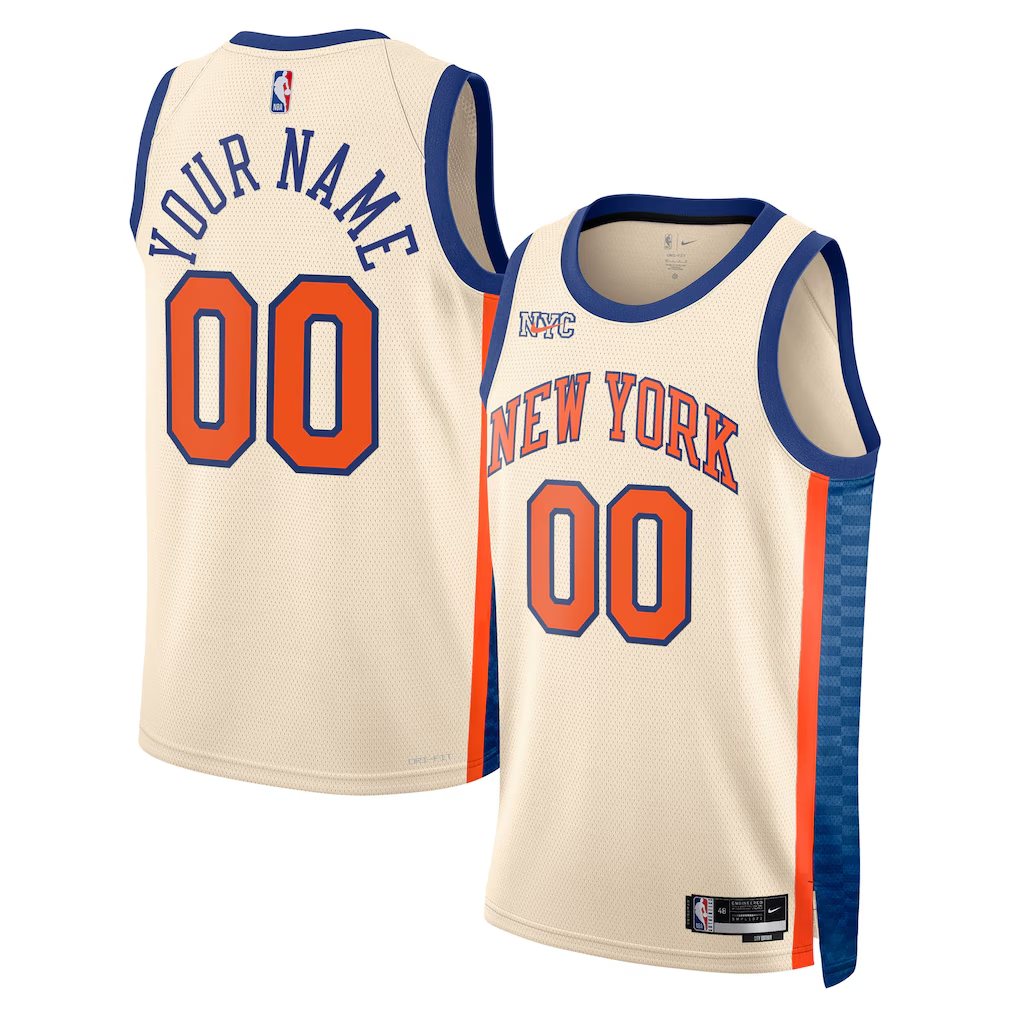 New York Knicks Nike Cream 2025/26 City Edition Swingman Custom Jersey