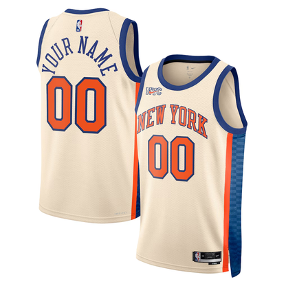 New York Knicks Nike Cream 2025/26 City Edition Swingman Custom Jersey