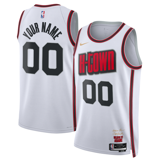 Unisex Houston Rockets White 2024/25 Custom Swingman Jersey - City Edition
