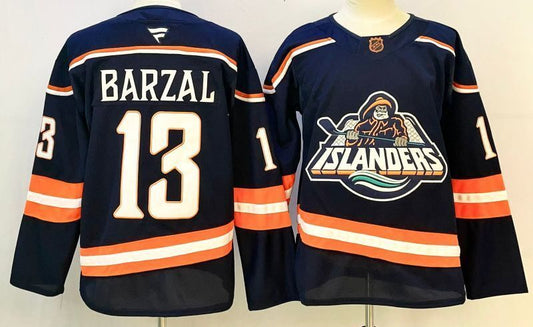 Men's New York Islanders Mathew Barzal #13  Navy Player Jersey