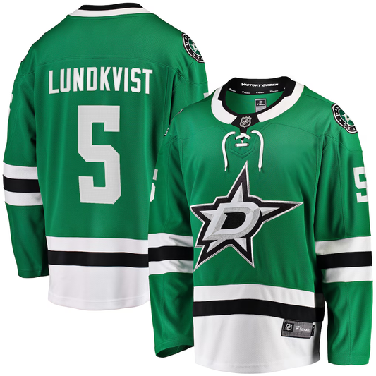 Men's Dallas Stars Nils Lundkvist  Kelly Green Home Breakaway Player Jersey