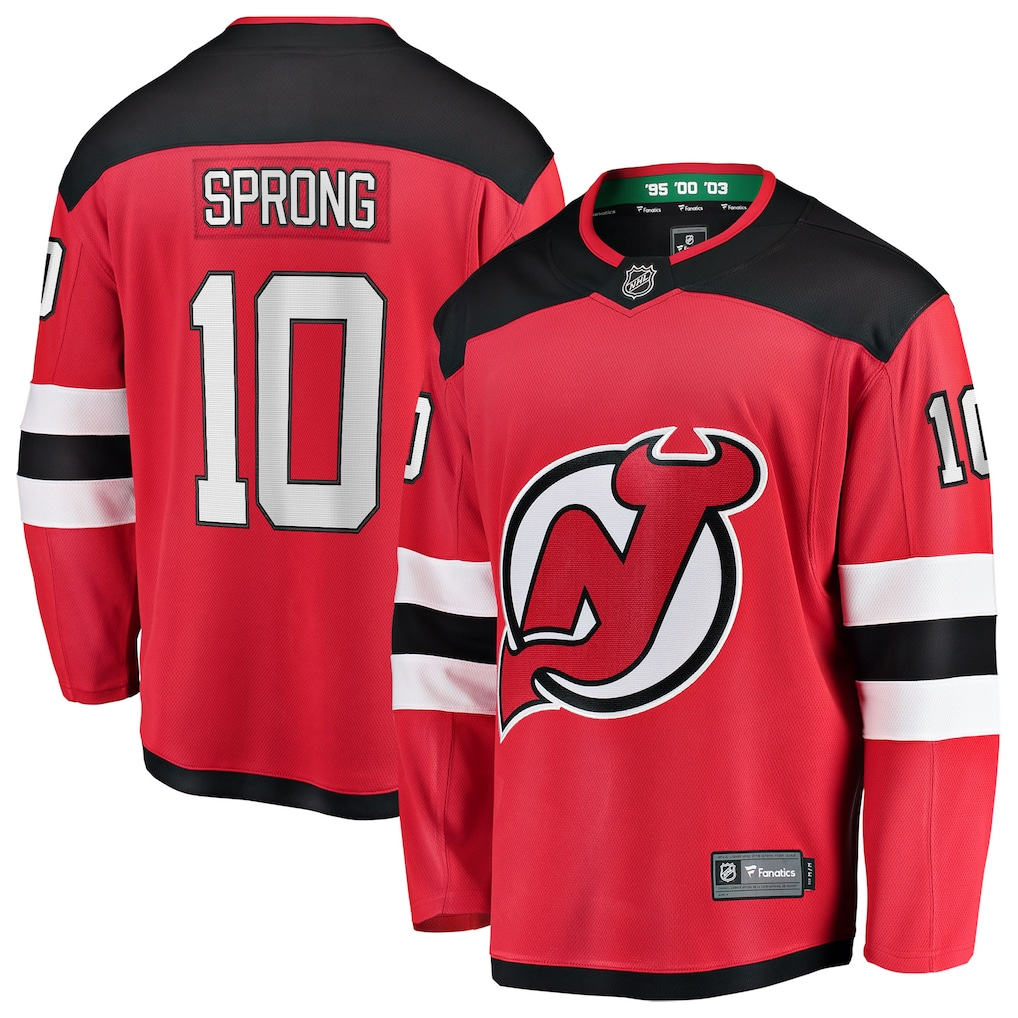 Men's New Jersey Devils Daniel Sprong #10  Red Home Breakaway Jersey