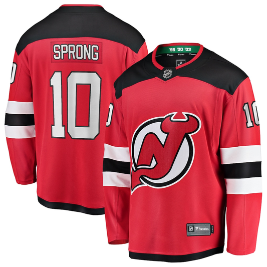Men's New Jersey Devils Daniel Sprong #10  Red Home Breakaway Jersey