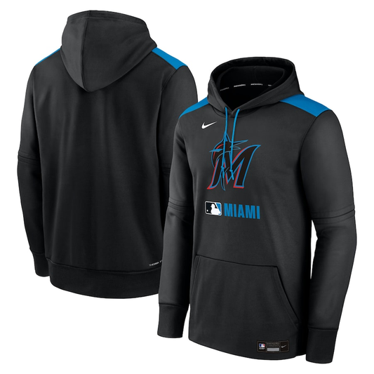 Miami Marlins Performance Pullover Red Hoodie