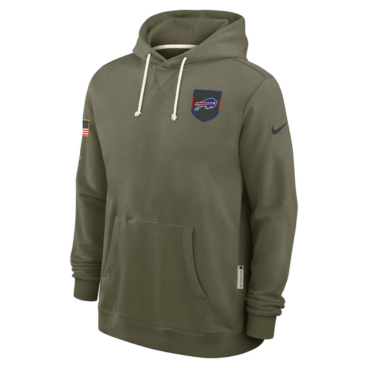 Men's Buffalo Bills Nike Olive 2025 Salute to Service Sideline Standard Issue Dri-FIT Hoodie