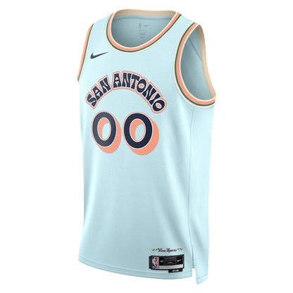 Unisex San Antonio Spurs  Light Blue 2024/25 Custom Swingman Jersey - City Edition