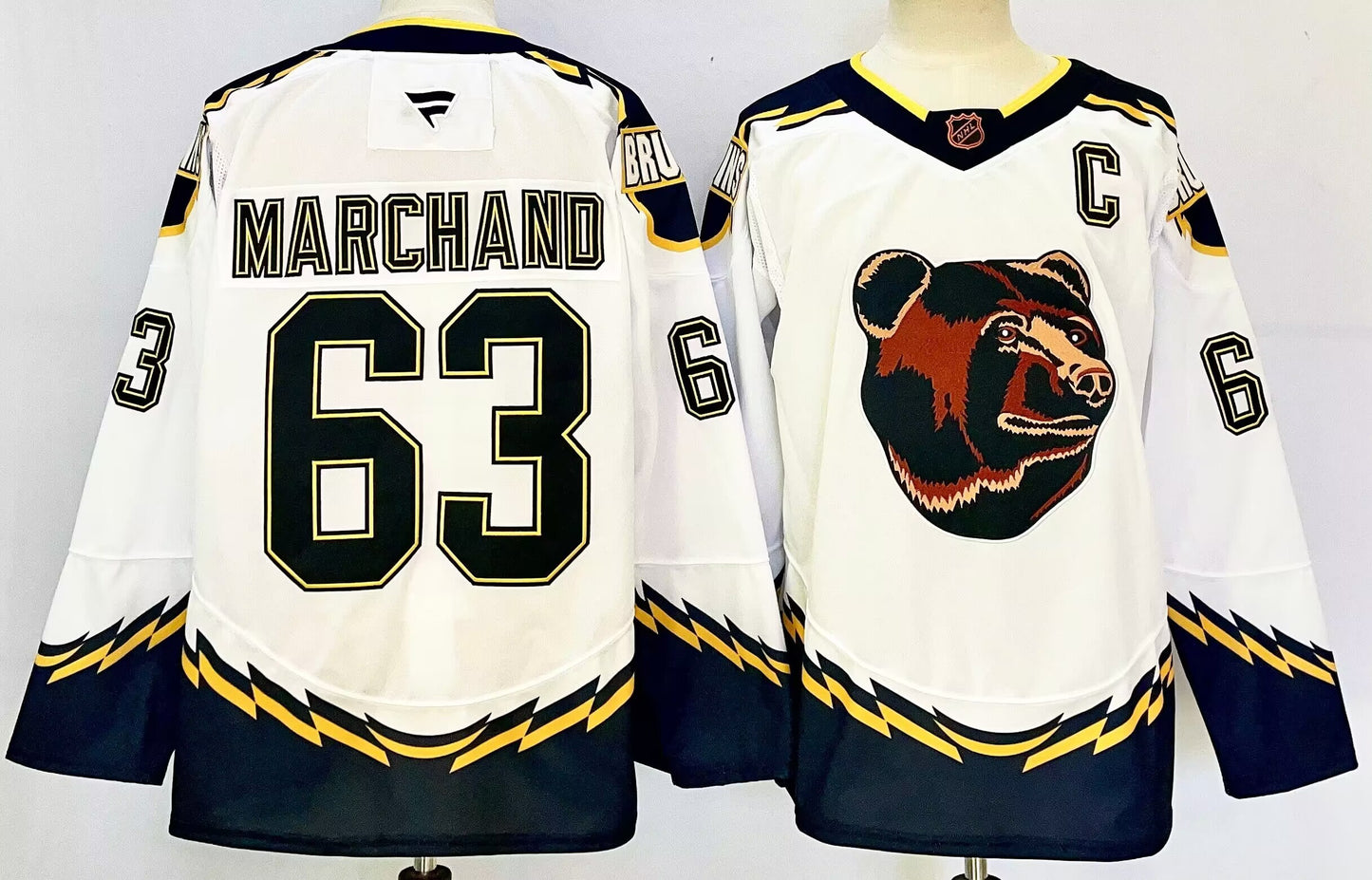 Men's Boston Bruins Brad Marchand #63  White Player Game Jersey