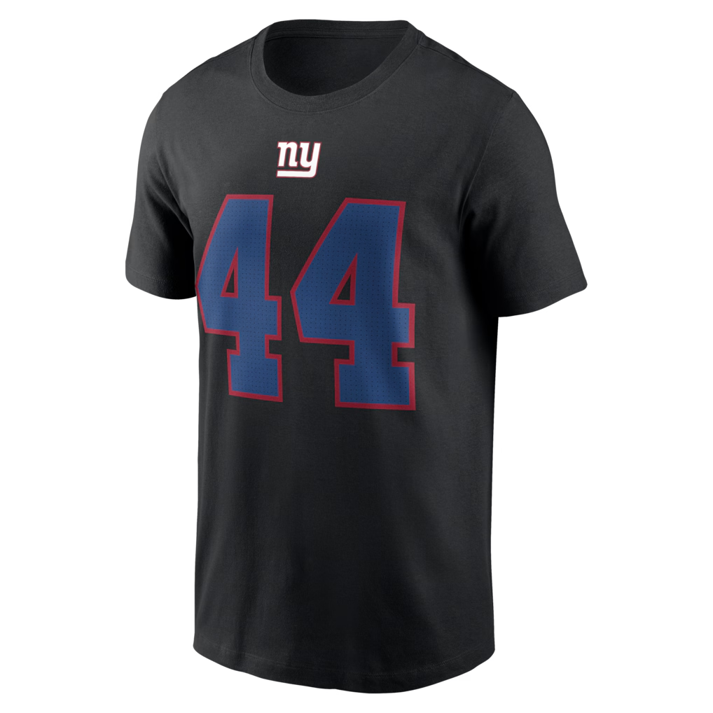 Men's New York Giants Cam Skattebo Nike Black Name & Number T-Shirt