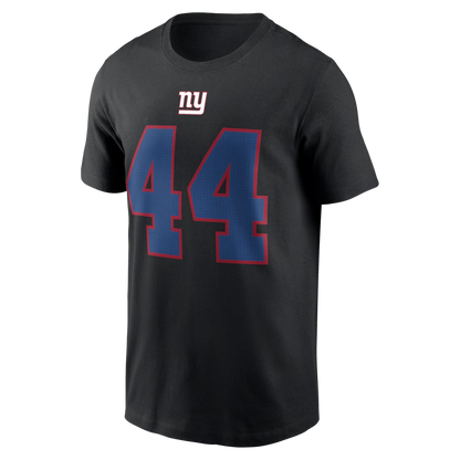 Men's New York Giants Cam Skattebo Nike Black Name & Number T-Shirt