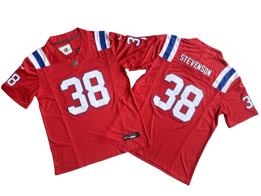 New England Patriots 38# Rhamondre Stevenson  Limited Jersey-red