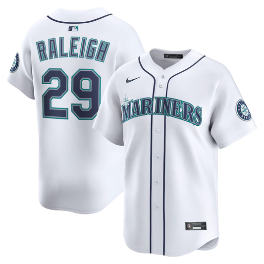 Men's Seattle Mariners Cal Raleigh #29 White Replica Baseball Jersey