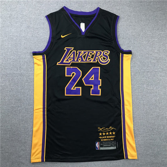 Los Angeles Lakers #24 Kobe Bryant Retired Black Jersey