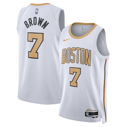 Boston Celtics Jaylen Brown Nike White 2025/26 Swingman Jersey - City Edition