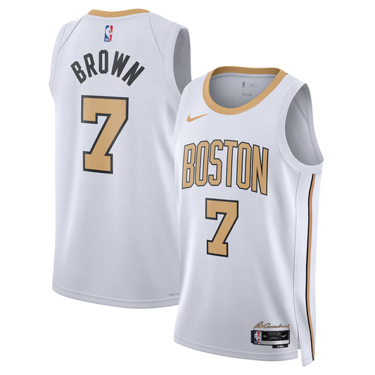 Boston Celtics Jaylen Brown Nike White 2025/26 Swingman Jersey - City Edition