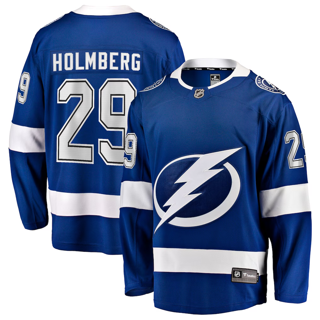 Men's Tampa Bay Lightning Pontus Holmberg #29 Blue Home Breakaway Jersey