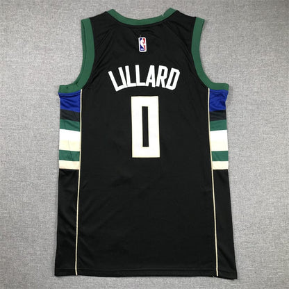 Damian Lillard Milwaukee Bucks Black 2023-2024 seasonJersey