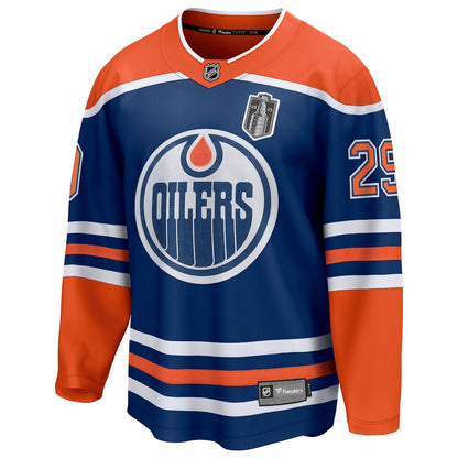 Men's Edmonton Oilers Leon Draisaitl Fanatics Royal 2025 Stanley Cup Final Home Breakaway Jersey