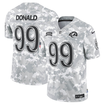 Aaron Donald Los Angeles Rams Nike 2024 Salute to Service Retired   Limited Jersey - Arctic Camo