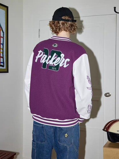 NFL Super Bowl NL N Zone Jacket American Retro Sports Embroidery Stitching Contrast Color Baseball Jacket