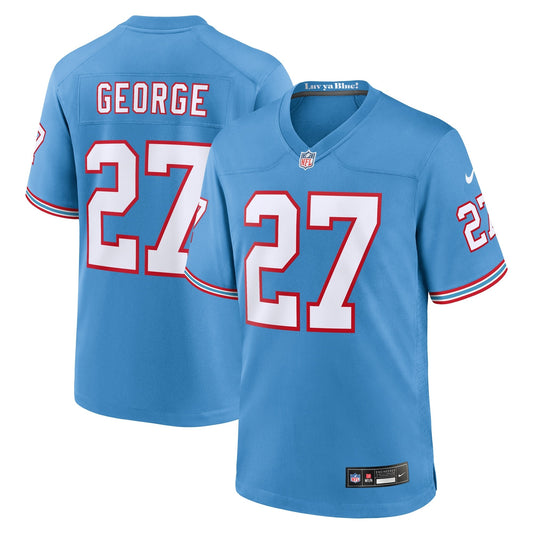 Eddie George Tennessee Titans Nike Oilers Throwback Retired   Game Jersey - Light Blue