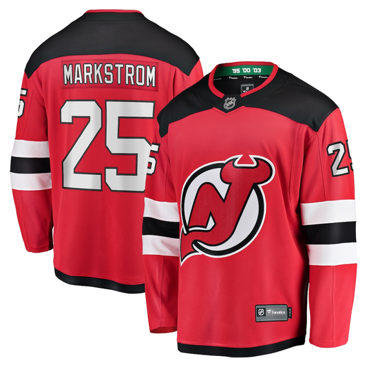 Men's New Jersey Devils Jacob Markstrom #25  Red Home Breakaway Player Jersey