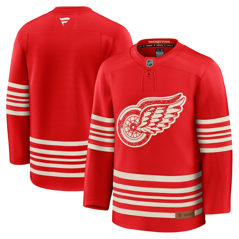 Men's Detroit Red Wings  Red Centennial Premium Blank Jersey