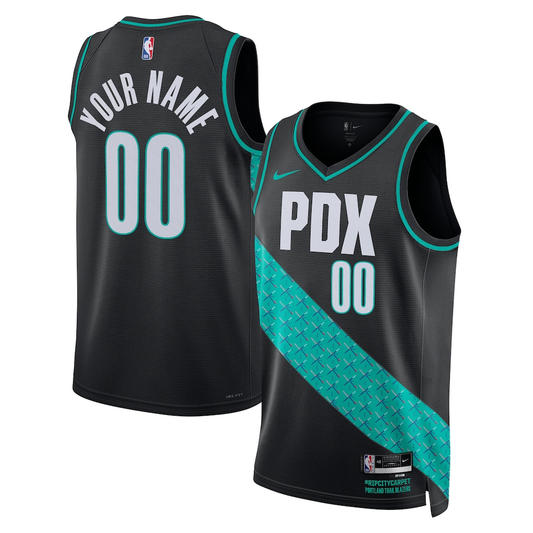 Portland Trail Blazers Nike Black 2025/26 City Edition Swingman Custom Jersey