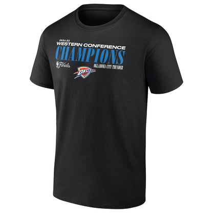 Men's Oklahoma City Thunder Fanatics Black 2025 Western Conference Champions Basketball T-Shirt